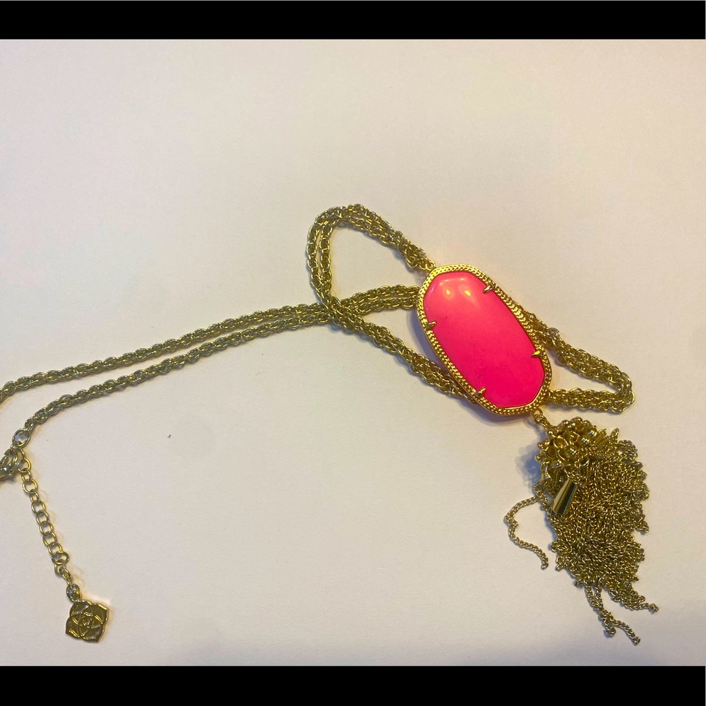Kendra Scott necklace - bright pink